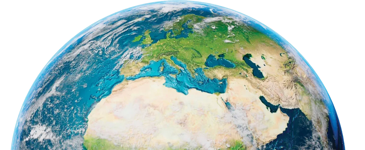 The licensed territories, shown on the globe